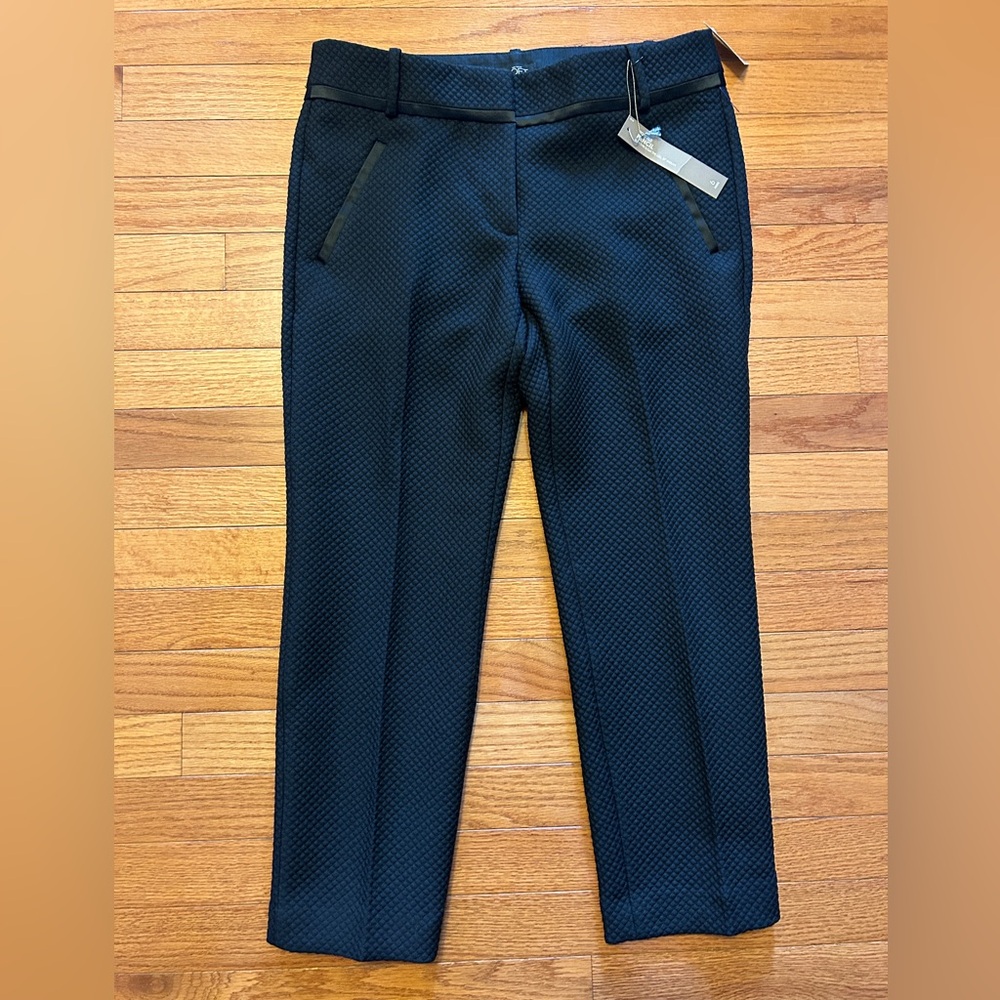 Loft Marissa Pencil Black Crop Pants Size 6 Petite Textured  NWT